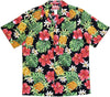 Red Hibiscus Golden Pineapples Men's Shirt — Men's Cotton Shirts — RJC