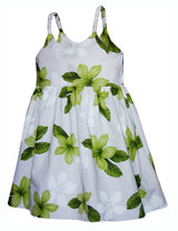 Single Tone Plumeria Girl's Bungee Dress — Girls Dresses — MauiShirts (view 3)