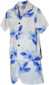 Single Tone Plumeria Boy's 2pc — Boys Cabana Sets — Pacific Legend (view 3)