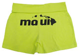 Maui Butt Fold Over Waistband Junior Size Yoga Shorts — Boys Shorts — MauiShirts