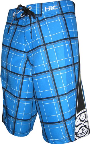 BeeBe Plaid HIC Microsuede Boardshorts — Boardshorts — HIC