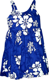 Shadow White Hibiscus Girl's Bungee Dress — Girls Dresses — MauiShirts (view 3)