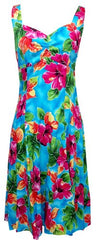 Hibiscus Watercolor Empire Fit Princess Flared — Women's Empire Waist Dresses — MauiShirts