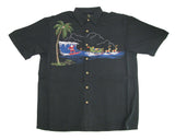 Surfing Santa Dropping In Embroidered Shirt — Men's Embroidered Shirts — MauiShirts