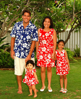 Original Classic Hibiscus Women's Mock Wrap Hawaiian Sarong Dress