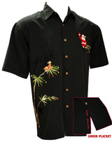 Flying Santa Embroidered Christmas Shirt — Men's Embroidered Shirts — BAMBOO CAY (view 4)