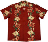 Poinsettia Panel Men's Christmas Shirt — Men's Rayon Shirts — Paradise Found (view 12)