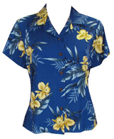 Orchid Fern Women's Fitted Blouse — Women's Rayon Blouses — MauiShirts (view 3)