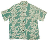 White Orchid Panel Men's Vintage Kamehameha — Men's Rayon Shirts — RJC (view 3)