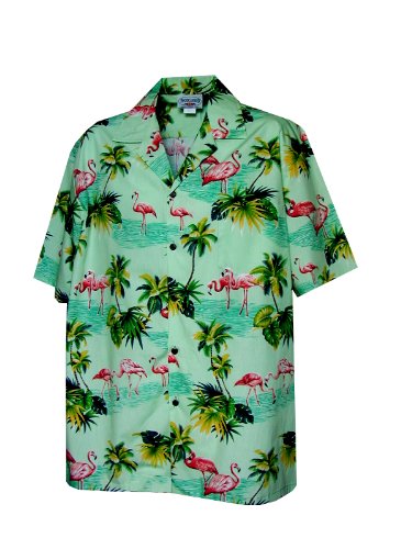 Pink Flamingo Paradise Men's Shirt — Men's Cotton Shirts — Pacific Legend