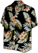 Great Orange Hibiscus Fern Men's Shirt — Men's Cotton Shirts — Pacific Legend (view 10)