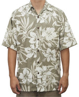 Jumbo Hibiscus Fern Men's Cotton Go Barefoot Aloha Shirt — Men's Cotton Shirts — Go Barefoot (view 9)
