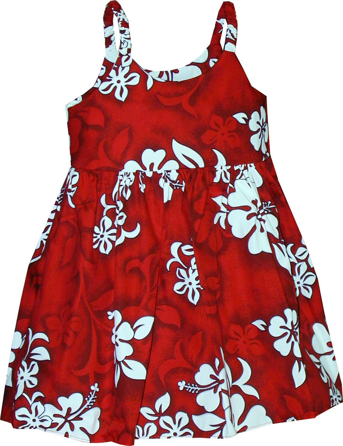 Shadow White Hibiscus Girl's Bungee Dress — Girls Dresses — MauiShirts