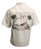Santas Paradise Tunes Embroidered Shirt — Men's Embroidered Shirts — BAMBOO CAY (view 5)