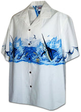 Deep Water Ocean Marlin Men's Chest Band Shirt — Men's Cotton Shirts — Pacific Legend (view 3)