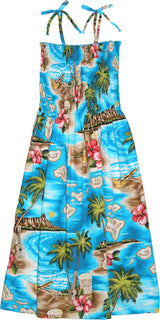 Hibiscus Hawaiian Islands Smocked Dress — Women's Sun Dresses — MauiShirts (view 8)