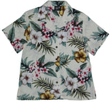 RJC Hibiscus Stephanotis Women's Hawaiian Camp Shirt – Rayon, Made in Hawaii