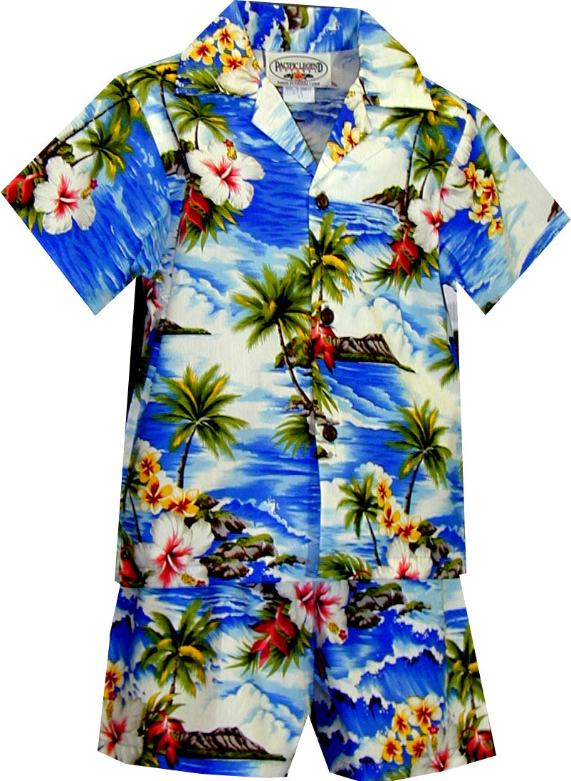 Diamond Head Ocean Waves Boys 2pc — Boys Cabana Sets — Pacific Legend