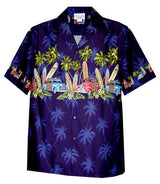 Old Times Woodie Surfboard Chest Band Shirt — Men's Cotton Shirts — Pacific Legend (view 4)