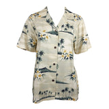 Plumeria Island Women's Hawaiian Camp Shirt