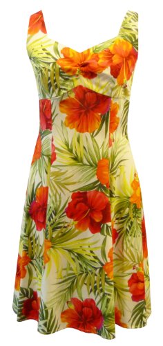 Big Hibiscus Empire Fit Princess Flared — Women's Empire Waist Dresses — MauiShirts