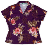 Fern Hibiscus Women's Fitted Blouse — Women's Rayon Blouses — RJC (view 6)