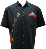 Peekaboo Santa Reindeer Sleigh Pocket — Men's Polyester Shirts — Bamboo Cay (view 12)