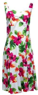 Hibiscus Watercolor Empire Fit Princess Flared — Women's Empire Waist Dresses — MauiShirts (view 9)