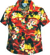 Brilliant Hawaiian Sunset women's fitted cotton — Women's Cotton Shirts — MauiShirts (view 7)