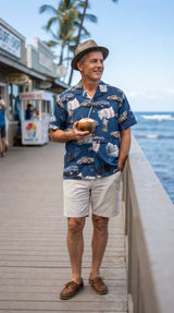 Saturn Men's Paradise Found Hawaiian Aloha Cotton Shirt