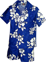 Shadow White Hibiscus boy's 2pc — Boys Cabana Sets — Pacific Legend (view 3)
