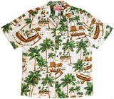 Canoes Under Coconut Trees Men's Shirt — Men's Cotton Shirts — RJC (view 3)