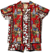 Surfboard Woodie Boy's 2pc — Boys Cabana Sets — MauiShirts (view 6)
