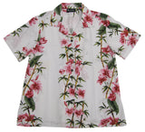 RJC Plumeria Bamboo Panel Women's Hawaiian Camp Shirt – Rayon, Made in Hawaii