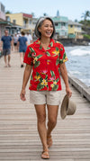 RJC Bird of Paradise Display Women's Hawaiian Camp Shirt – Rayon, Made in Hawaii