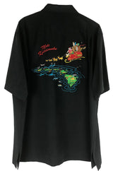 Santa's Last Stop Embroidered Shirt — Men's Embroidered Shirts — Bamboo Cay (view 4)