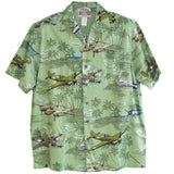 Aerial Island Dog Fight Mens Hawaiian Shirt — Men's Cotton Shirts — RJC