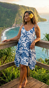 Delicate Tropical Hawaiian Scarf Hem Dress — Women's Long Dresses — RJC