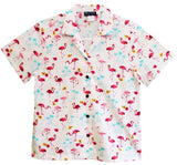 Mini Pink Flamingo Women's Hawaiian Camp Shirt