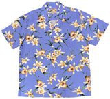 Paradise Found Men's Star Orchid Tom Selleck Magnum PI Hawaiian Shirt