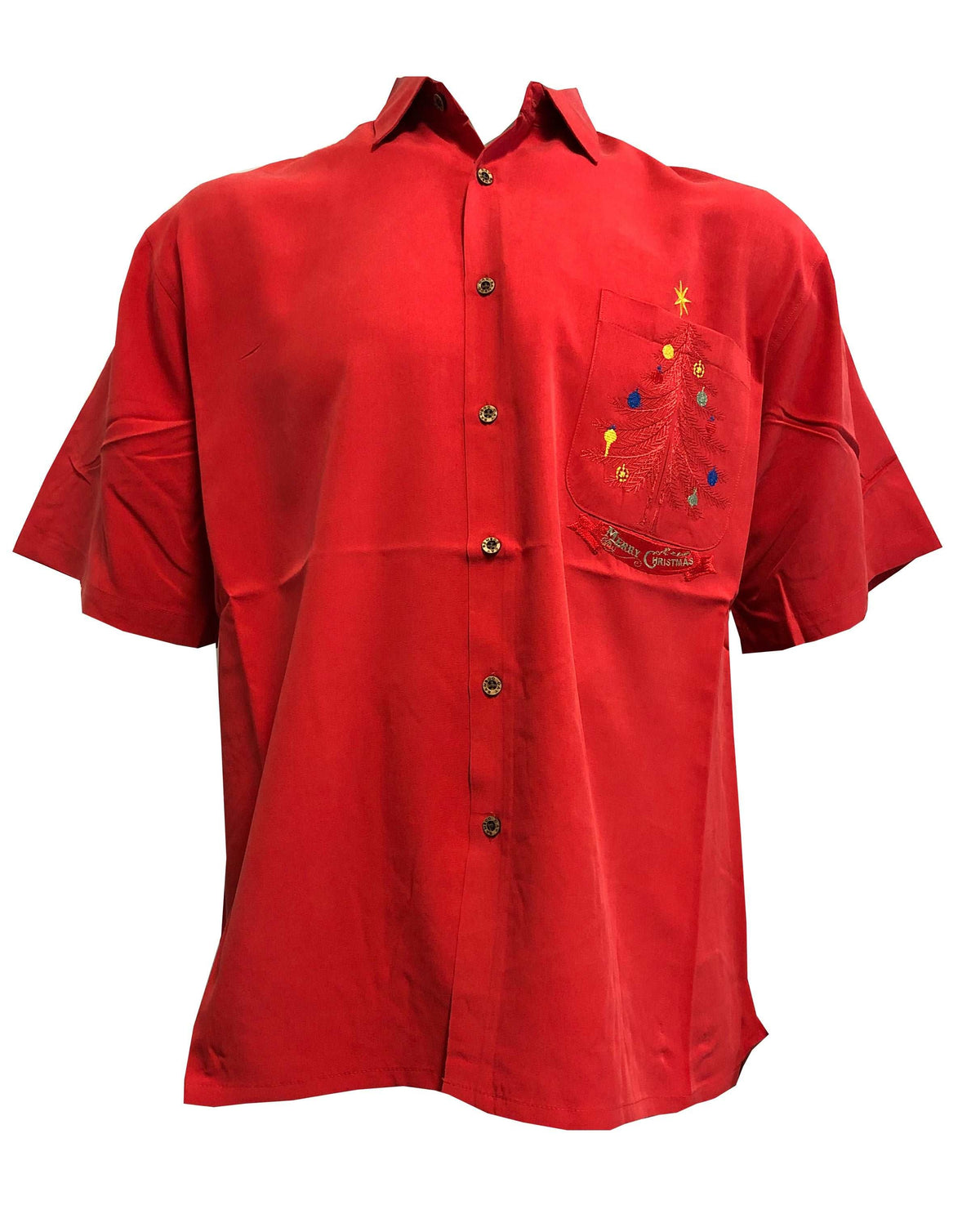 O Christmas Tree Embroidered Shirt — Men's Embroidered Shirts — BAMBOO CAY