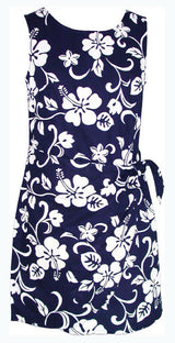 Original Classic Hibiscus Women's Mock Wrap Hawaiian Sarong Dress