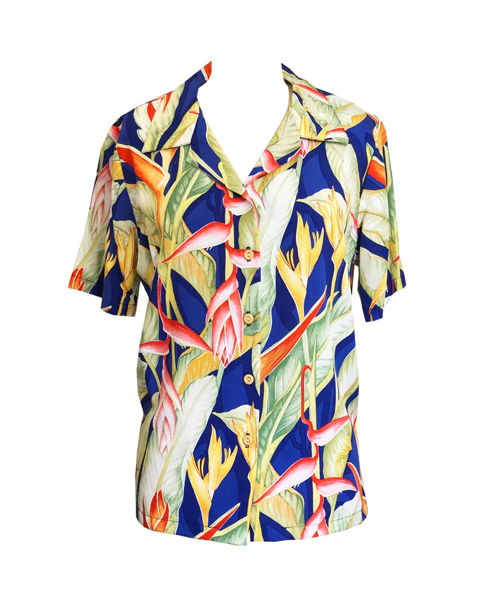 Heliconia Women's rayon camp shirt — Women's Camp Shirts — Paradise Found