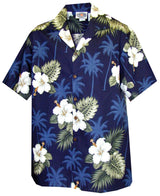 White Hibiscus Monstera boy's shirt — Boys Shirts — MauiShirts (view 9)