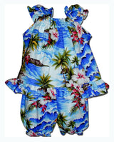 Diamond Head Ocean Waves Puff Sleeve 2pc — Girls Cabana Sets — HIC (view 3)
