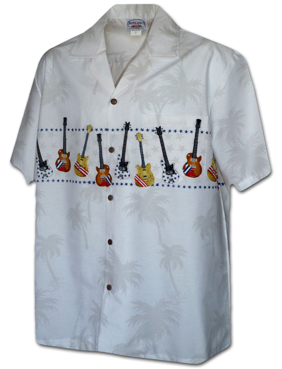 All Star Guitar chest band Hawaiian aloha shirt