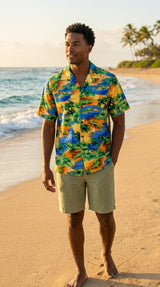 Florida Alligator Lagoon Men's Shirt — Men's Cotton Shirts — Pacific Legend (view 4)