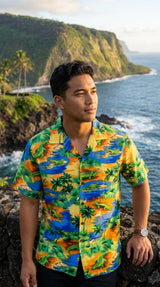 Florida Alligator Lagoon Men's Shirt — Men's Cotton Shirts — Pacific Legend (view 3)
