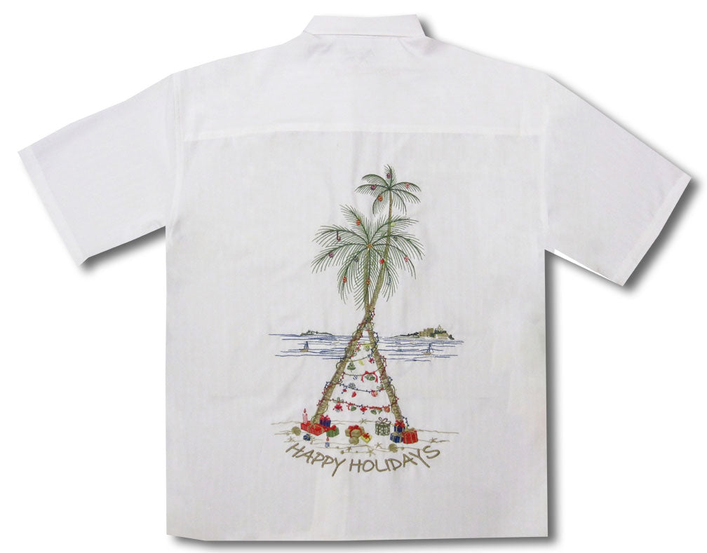 Christmas Happy Holiday Tree Embroidered Shirt