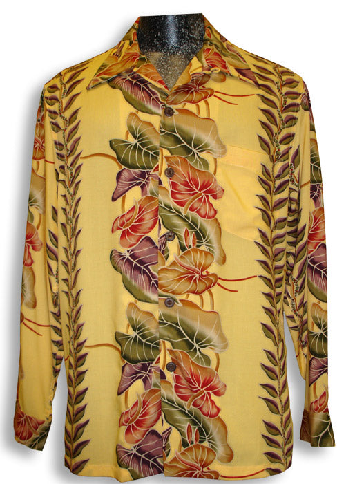 Anthurium Panel Vintage Kamehameha Long Sleeve
